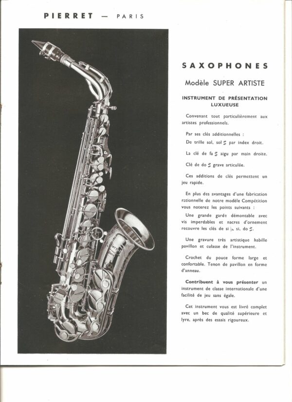 Saxophone Alto Pierret - atelier occazik